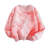 [HahaNice] パーカー 女の子 男の子 ロングTシャツ キッズ トレーナー 綿 トップス 長袖 上着 丸襟 子供服 春秋冬 絣染め お洒落 スタンドカラー ピンク 150