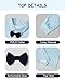 YALLET Toddler Baby Boy Clothes Polo Neck Long Sleeve Tops with Removable Bowtie + Overalls Fall Winter Outfits Set(18-24 Months, Blue/Navy Blue)