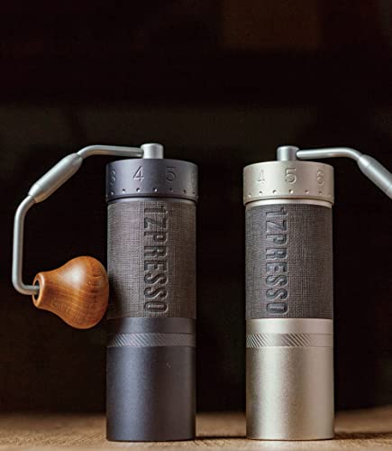 1Zpresso J-Max S Manual Coffee Grinder Iron Gray, Coated Conical Burr,Foldable Handle, Magnet Catch Cup Capacity40G, Numerical Adjustable Finely Setting, Faster Grinding Efficiency Ideal For Espresso #TOP6