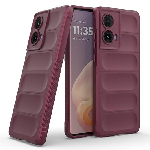 Image of amazon basics Back Case Cover for Motorola Moto G85 5G | Compatible for Motorola Moto G85 5G Back Case Cover | Liquid Silicon Magic with Camera Protection | Plum