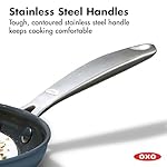 OXO Enhanced 12” Nonstick Frying Pan Skillet, Ceramic PFAS-Free Cookware, Durable Hard Anodized, Scratch Resistant, Stainless Steel Handle, Eggs & Omelets, Dishwasher & Oven Safe, Storm Blue - Image 5