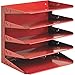 STEELMASTER Steel 5-Tier Horizontal Organizer, Letter Size, Vibrant Red (26425L007)