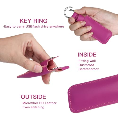 Étui de protection pour clés USB anti-rayures en cuir microfibre - 4