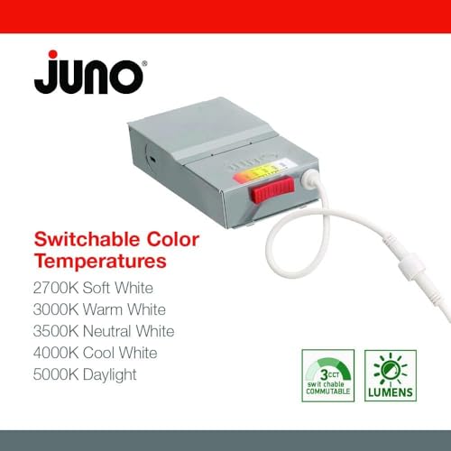 Juno LED Recessed Lights 4 Inch Round Wafer Downlight, 5-in-1 Switchable White Color Temperature, 120 Volts, 4-Inch Ultra-Thin Flat Trim, Matte White, 6-Pack (WF4 SWW5 90CRI CP6 MW M2) by Juno - Image 3