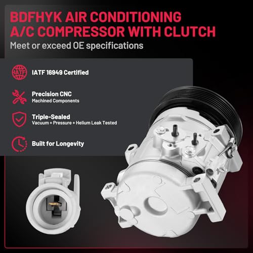 Image of BDFHYK 98393 Air Conditioning A /C Compressor with Clutch Compatible with Scion tC L4 2.4L 2007 2008 2009 2010