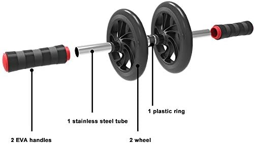 MUEUSS AB Roller Wheel Abdominal Exercise Wheel for Abdominal and Core - Exercise Workout Roller Wheel Home Gym Fitness Equipment Applied - AB Roller with Innovative Non-Slip Rubber, Extra Thick Knee Pad & Comfort Foam Grips