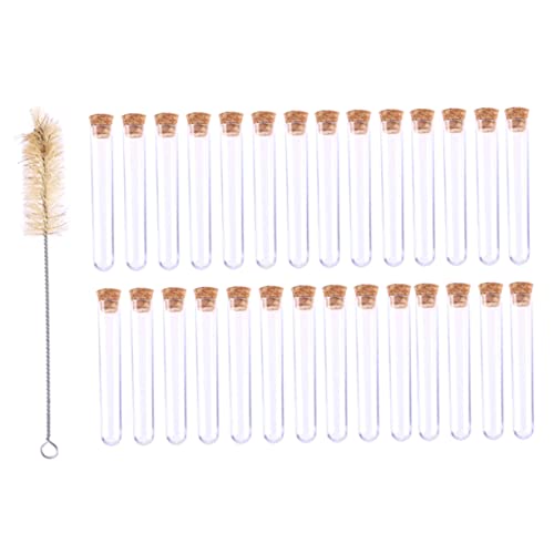 OUNONA 100pcs Test Tube Tubes with Stoppers Chemistry Tube Liquid Storage Containers Plant Containers Testing Tubes Containers with Lids Candy Container Storage Tubes Plastic