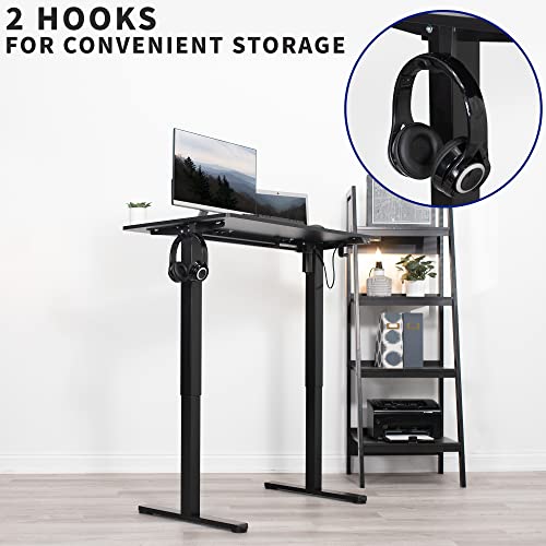 Vivo Electric Height Adjustable 40 X 24 Inch Stand Up Desk, Complete Standing Workstation With 2 Button Controller, Black 2 Part Top, Black Frame, Desk-Ep40Tb #TOP30