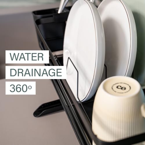 Edihome, Scolapiatti Da Appoggio, Da Lavandino, Da Lavello, Gocciolatoio, Scola Piatti, Acciaio Inox, Drying Rack, Ugello Antigoccia E Di Drenaggio (2 Livello) - 3