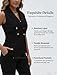 Womens 2 Piece Suit Outfits Summer Fashion Button V Neck Crop Vest Blazer and Wide Leg Pants Suit Matching Sets Black M