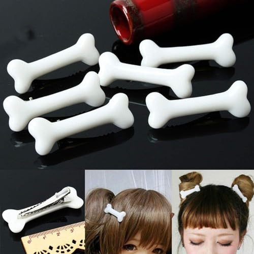 2Pcs White Dog Bone Hair Clips Hairpins Barrette,Punk Personality Women Lovely Hair Band Decoration Design Headwear Hair Clips Clips and Barrettes miniatura 2