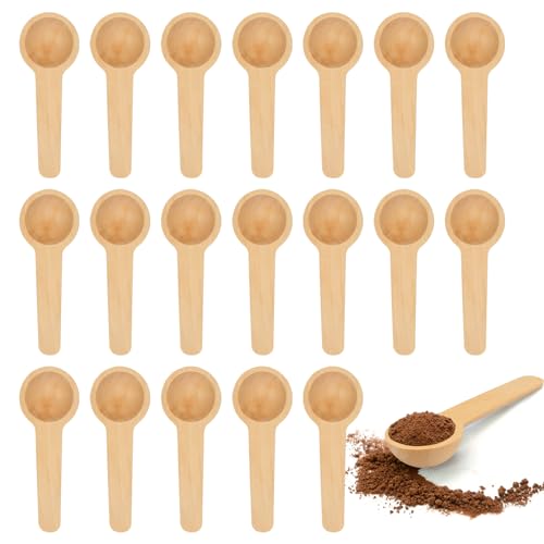 20 Pezzi Cucchiaini Legno Piccoli, 6.9 * 2.5cm Mini Cucchiai per Sale in Legno, Cucchiaini da Caffè Piccoli, Posate Legno per Spezie, Miele, Caffè, Sale, Barattoli di Marmellata, Zucchero, Bambini