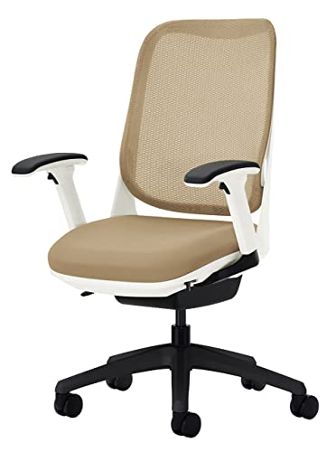 ライオン事務器 オフィスチェア フレキシブルアーム ライド サンドベージュ 79832