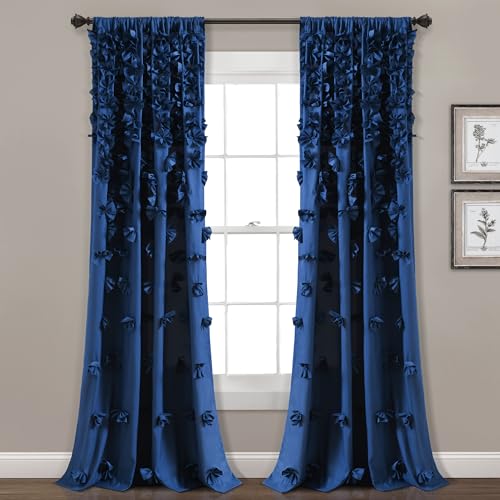 Lush Decor Riley Light Filtering Window Curtain Panel, Single 54"