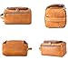 EURYNOME Leather Unisex Toiletry Bag Travel, Genuine Leather Shaving Dopp Kit -Mens Toiletry Bag With Hook -Makeup Cosmetic Organizer Kit - Men Travel Toiletries Bag Groomsmen Gift