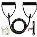 RitFit Single Resistance Exercise Band With Comfortable Handles - Ideal for Physical Therapy, Strength Training, Muscle Toning - Foam Padding Door Anchor and Starter Guide INCLUDED (Black(25-30lbs))