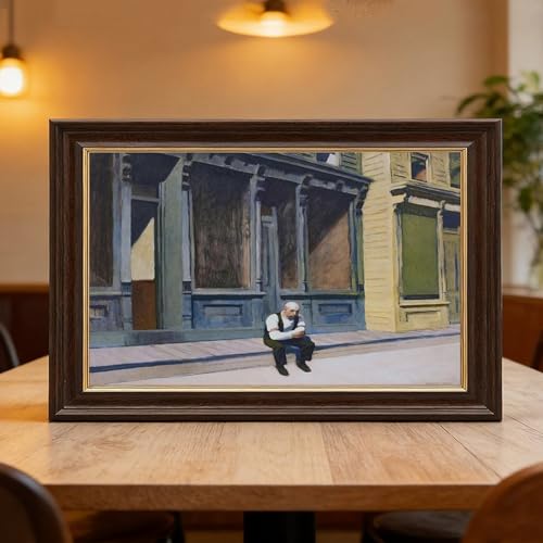 Toile Sunday Edward Hopper avec cadre - Solution déco pour habiller un petit mur - 6