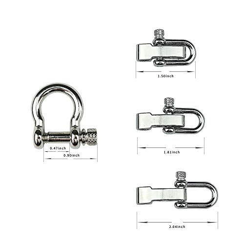 Pheefazay 8 Sets Metal Bow Shackle Adjustable D-Shaped Buckle Diy Umbrella Rope Bracelet Accessories For Paracord Survival Bracelet Camping Hiking And Other Outdoor Sport #TOP3