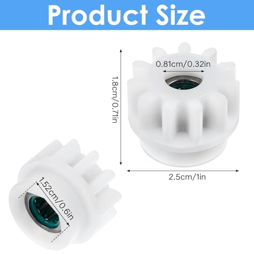 Lnngub 4 Stück Spin Mop Ersatzteile, Kunststoff Spin Mop Eimer Kupplungslager Zahnrad-Ritzel-Ersatz 2,5 cm Spin-zahnrad Ersatz für O-Cedar/für Vileda Easywring RinseClean (Weiß)