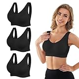 QC-FDC 3 Sujetadores Deportivos para Mujer,Sujetador De Yoga con Copas Acolchadas Extraíbles,para Yoga,Fitness Y Running...