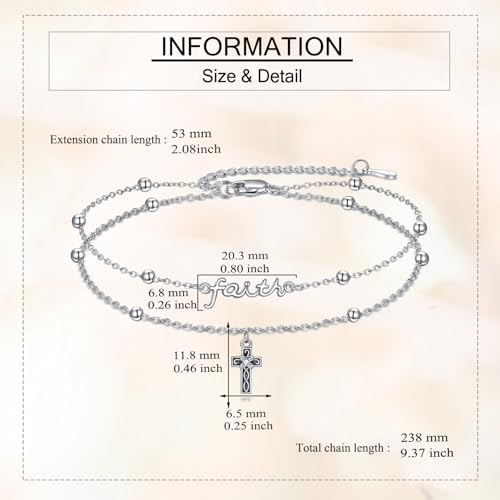 Image of ONEFINITY Shamrock /Mustard Seed /Cross /Witches Knot /Mountain Bracelets S925 Sterling Silver Faith Bracelet Christian Jewelry Gifts for Women Mom