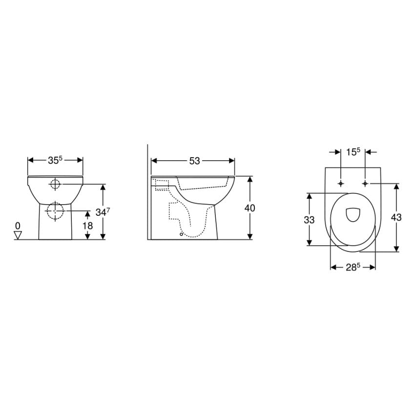 VASO WC GEBERIT POZZI GINORI SELNOVA PRO FILO PARETE BIANCO