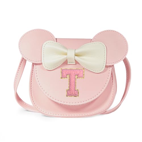 Bliceon Borsa a mano per ragazze, borsa personalizzata per bambini, portafoglio rosa con orecchie di topolino - regalo per bambini, regalo di compleanno per ragazze dai 3 agli 8 anni, Rosa-t