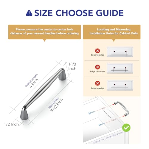 Image of Ravinte 10 Pack 3-1 /2 Inch Polished Chrome Kitchen Cabinet Handles Solid Zinc Alloy Cabinet Pulls Cupboard Hardware Drawer Handles