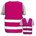 Produktbild PixiPrints.com Warnweste ohne Druck * Farbe + Größe: Pink (S) * Markenware * echte Leuchtstreifen * viele Farben und Größen