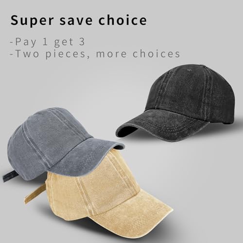 Image of Baseball Cap Unisex Vintage Washed Distressed Cap,Retro Adjustable Dad Hats,Baseball Hat for Men Women