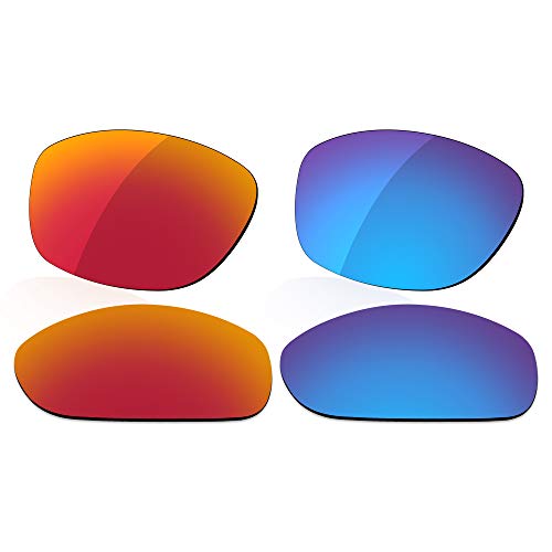 Image of LenzReborn Polarized Lens Replacement for Arnette Hot Shot AN4182 Sunglass - Fire Red+Ice Blue