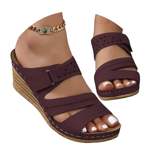 Sandals for Women 2025 Dressy, Platform Sandals Women Fashion Wedges Mid Heels Open Toe Espadrilles Slip on Shoes Dressy Summer