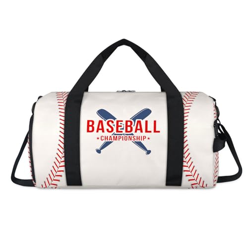 Sac de sport de baseball avec compartiment à chaussures avec logo de baseball, sac de voyage, sac de gym pour femmes, hommes, enfants, filles, garçons