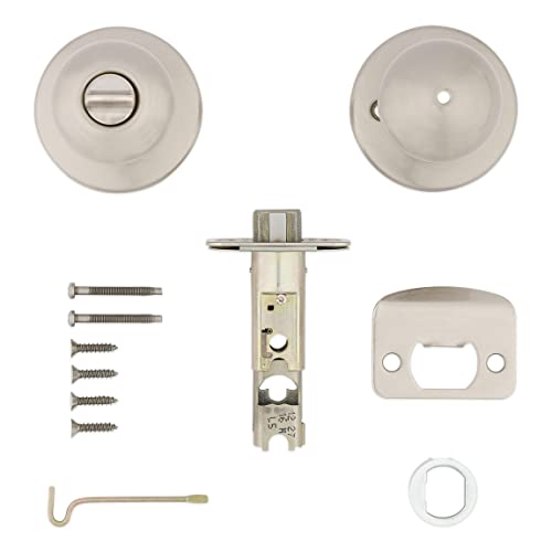 Kwikset Polo Interior Privacy Door Knob with Lock, Door Handle For Bathroom and Bedroom, Satin Nickel Keyless Turn Lock Doorknob, with Microban Protection - image 7