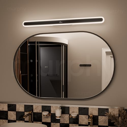 Image of Murphy LumaLine TrioGlow 15W Black Body Premium LED Mirror Wall Bathroom Light - with 3-in-1 Colour Cool White /Warm White /Natural White Linear Bar (Pack of 2)