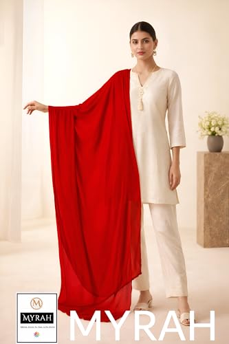 Image of MYRAH Chiffon Solid Casual Daily Use Dupatta For Women's & Girls Length - 2.50 Meter