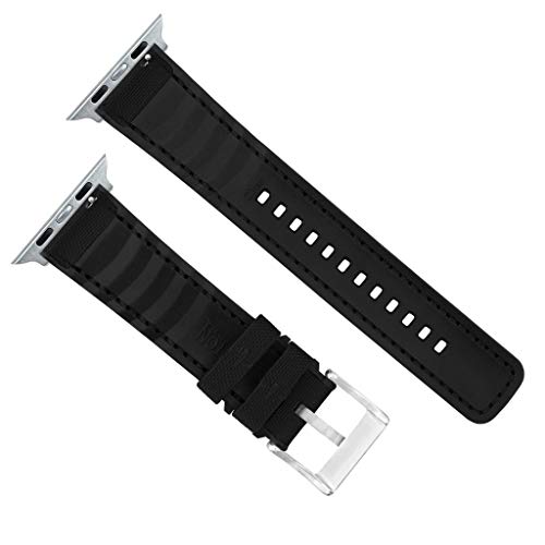 Image of BARTON WATCH BANDS - Cordura Fabric & Silicone Hybrid Watch Bands Compatible with Apple Watch Models - 1, 2, 3, 4, 5, 6, 7, 8, 9, 10, SE, Ultra & Ultra 2