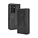 Produktbild TOPOFU Leder Hülle für Samsung Galaxy S21 Ultra, Premium Flip Wallet Tasche mit Ständer und Kartenfächer, PU/TPU Magnetic Lederhülle Handyhülle Schutzhülle für Samsung Galaxy S21 Ultra (Schwarz)