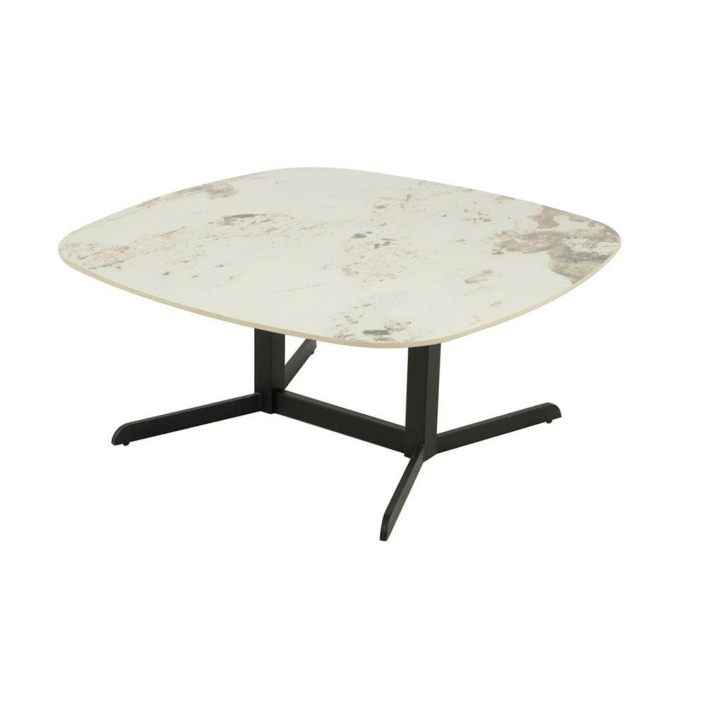 Danube HomeSoho Center Table Ceramic | Multifunctional Living Room Desk | Space Saving Center Table | Modern Design Furniture For Home Living Room L100xW100xH44cm -White/Black