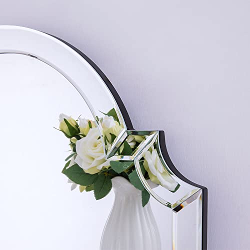 Chende Large Arched Wall Mirror, 33.5" X 21.6" Bathroom Mirror With Glass Beveled Edge, Modern Wall Decorative Mirror For Elegant Living Room, Dining Room, Bedroom #TOP3