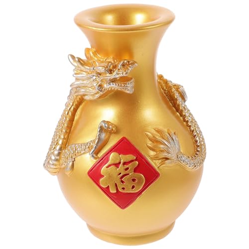Cabilock Charming Dragon Vase Resin Floral Holder Chinese Dragon Pot