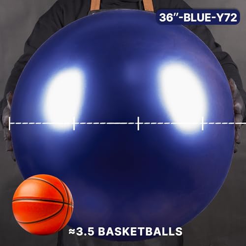 Image of PartyWoo Navy Blue Balloons 4pcs 36 Inch Matte Helium Dark Blue Latex Balloons for Graduation Anniversary Wedding Sports Theme Boy Baby Shower Men Birthday Bachelorette Party Decorations Blue-Y72