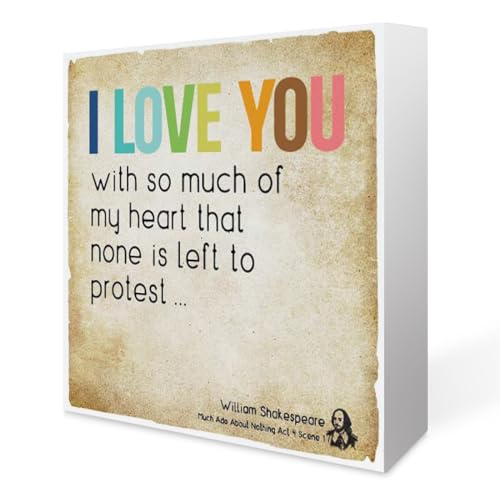 Shakespeare Quote Wood Desk Sign