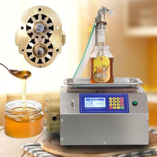 Automatic Honey Bottle Filling Machine, 7L/min Digital Control Viscous Liquid Filler, 20-10000g Quick Filling for Ketchup, Syrup, Paste, Lotion - Metal Pump