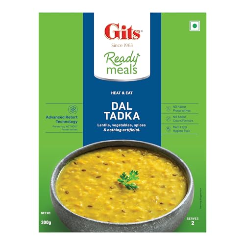 Gits Ready to Eat Dal Tadka, Pure Veg Heat and Eat Indian Meal, Microwaveable, 1200g (Pack of 4 X 300g Each) - Image 4 thumbnail