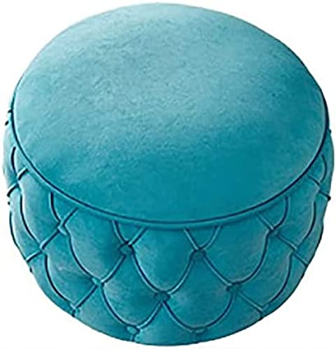 Repose-Pieds de Rangement Salon Moderne Velours Bleu