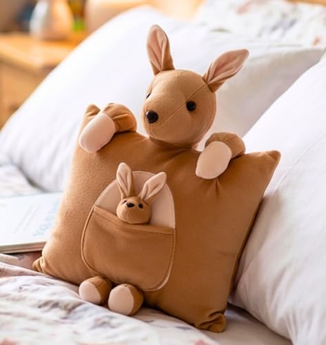 Image of Tickles Kangaroo Cushion Stuffed Soft Plush Toy for Kids Boys & Girls (Size: 35 cm Color: Brown 35 cm)