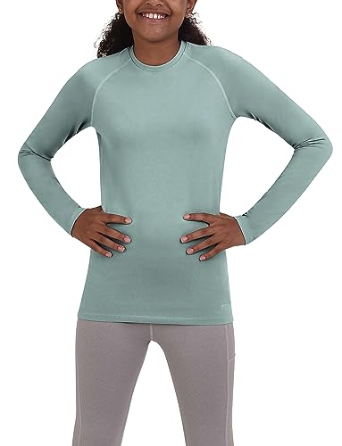 TCA Girls' SuperThermal Long Sleeve Performance Base Layer Running Training Top - Bay, 8-10 Years