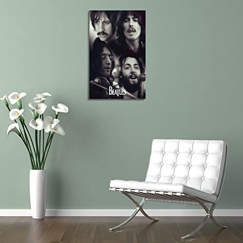 SHUPSY Poster décoratif sur toile The Beatles Black & White Fan Art – Impression moderne pour chambre à coucher – 40 x 60 cm - Les Beatles, Paul McCartney, John Lennon, RIngo Starr, George Harrison SHUPSY Poster décoratif sur toile The Beatles Black & White Fan Art - Impression moderne pour chambre à coucher - 40 x 60 cm – Image 6