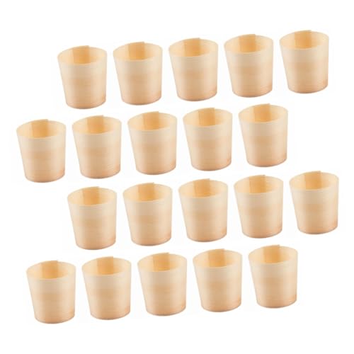 Homoyoyo 20 piezas de Madera Desechables Tazas Ecológicas para Bebidas y Postres Suministros para Fiestas y Cocina Reutilizable